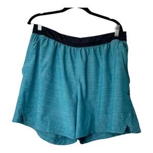 adidas Mens Shorts Aeroready Axis Size XL Teal Workout Gym Zippered Pockets 6"